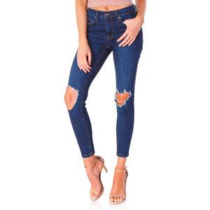 Free People Busted Ripped Skinny Jeans